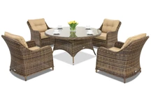 Toledo Victoria 4 Garden Point teknorattan trädgårdsmöbler brun