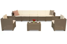 Trädgårdsmöbelset i konstrotting Colorado Coffee Max 7 cappuccino Bica