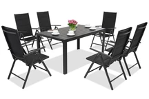 Trädgårdsmöbler i aluminium polywood Verona för 6 personer Garden Point svart