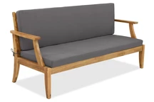 Danang Garden Point tresitsig soffa i akaciaträ