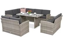 Monaco Comida 9 Garden Point trädgårdsmöbler ljusgrå