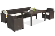 Nebraska Apetito Max 7 brun Bica möbelgrupp i teknorattan