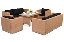 Roma Apetito 8 Garden Point trädgårdsmöbler av technorattan cappuccino