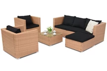 Roma Corner 6 Garden Point trädgårdsmöbler technorattan cappuccino