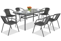 Trädgårdsmöbelgrupp i metall Modena/Bergamo för 6 personer Garden Point antracit