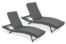 Set med två antracitfärgade solstolar i technorattan Bermuda Garden Point