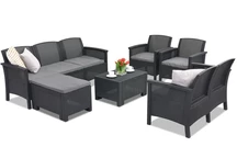 Venezia Relax Corner 8 antracit Bica lounge-möbelset i teknorattan