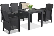 Technorattan Lido Dallas Apetito 5 antracit Bica set