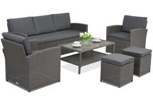 Trädgårdsmöbler Monaco Coffee 5 + 2 sittpuffar Garden Point antracit