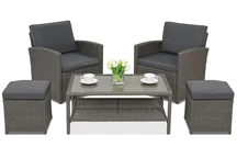 Trädgårdsmöbler Monaco Terrace + 2 sittpuffar Garden Point antracit