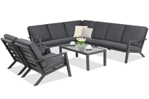 Trädgårdsmöbler i aluminium Braga Corner 7 Garden Point antracit