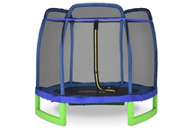Mini trädgårdstrampolin med invändigt nät 140 cm Jump Hero grön