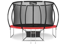 Premium trädgårdstrampolin med innernät 366 cm Jump Hero 12FT röd