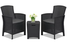 Lido Terrass Box 2 antracit technorattan set med Bica låda