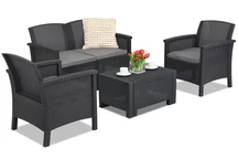 Venezia Kaffe 4 antracit Bica teknorattan set