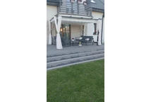 Barbados terrass pergola 3x4 m med Garden Point gardiner antracit beige