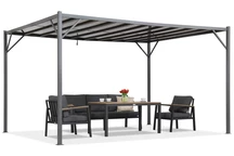 Antracit pergola för terrass Paros 3x4m Garden Point