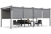 Antracitfärgad pergola med rulljalusier La Palma 3 x 6 m Garden Point