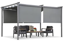 Antracitfärgad terrasspergola med rulljalusier La Palma 3x4 Garden Point