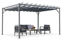 Antracitgrå pergola Malaga 3x4m Garden Point
