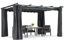 Barbados terrass pergola 3x4 m med Garden Point gardiner antracit