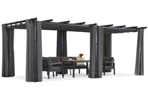 Barbados terrass pergola 3x6 m med Garden Point gardiner antracit