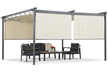 Beige pergola för uteplats med rulljalusier La Palma 4x4 Garden Point