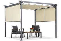 Beige terrasspergola med rullgardiner La Palma 3x3 Garden Point