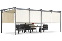 Beige terrasspergola med rullgardiner La Palma 3x6 Garden Point