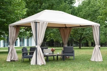 Beige trädgårdspaviljong Madrid 3 x 4 Premium Garden Point