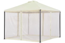 Beige trädgårdspaviljong med myggnät Madrid 3 x 3m Garden Point