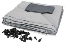 Grå gardiner för Valencia 4x4m Garden Point-paviljongen