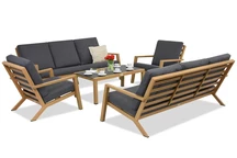 Braga Wood Coffee 8 Garden Point möbelset i lyxig technorattan