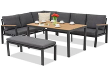 Zakintos Comida 5 hörnsittgrupp med bänk antracit Garden Point