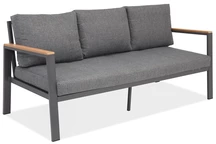 Zakintos antracit aluminium tre-sits soffa Garden Point
