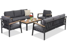Zakintos Coffee 8 antracit Garden Point lyxigt möbelset i aluminium