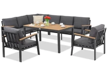 Zakintos Comida 7 antracit Garden Point hörnloungeset