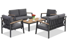 Zakintos Kaffe 6 antracit aluminium set Garden Point