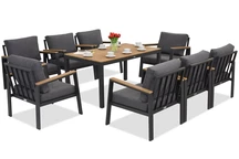 Zakintos Premium 8 antracit Garden Point trädgårdsmöbler i aluminium