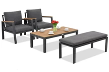 Zakintos Terrassmöbelset med bänk antracit Garden Point