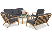 Braga Trä Kaffe 7 Garden Point teknorattan set