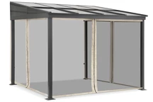 Altanskärmtak i aluminium 3 x 3 m Tarragona med myggnät Garden Point beige
