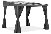 Altantak i aluminium 3 x 3 m Tarragona med Garden Point-gardiner antracit