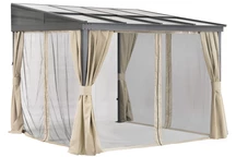 Altantak i aluminium 3 x 3 m Tarragona med Garden Point gardiner beige