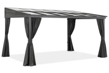 Altantak i aluminium 3 x 4 m Tarragona med Garden Point gardiner antracit