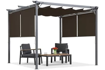 Brun terrasspergola med rulljalusier La Palma 3x3 Garden Point
