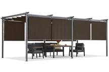 Brun terrasspergola med rulljalusier La Palma 3x6 Garden Point