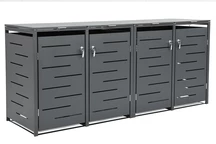 Hölje för 4 stycken 120l eller 240l CoverTech papperskorgar i antracit