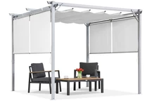 Vit terrasspergola med rulljalusier La Palma 3x3 Garden Point