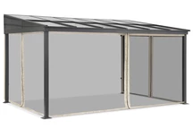 Altanskärmtak i aluminium 3 x 5 m Tarragona med myggnät Garden Point beige